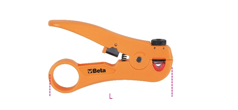 Spellacavi tascabile regolabile con dispositivo di taglio