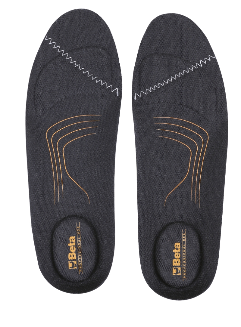 Sottopiedi anatomici in schiuma di EVA con cuscinetto ammortizzante nella zona del tallone (ricambio consigliato per la linea di calzature 0-Gravity)