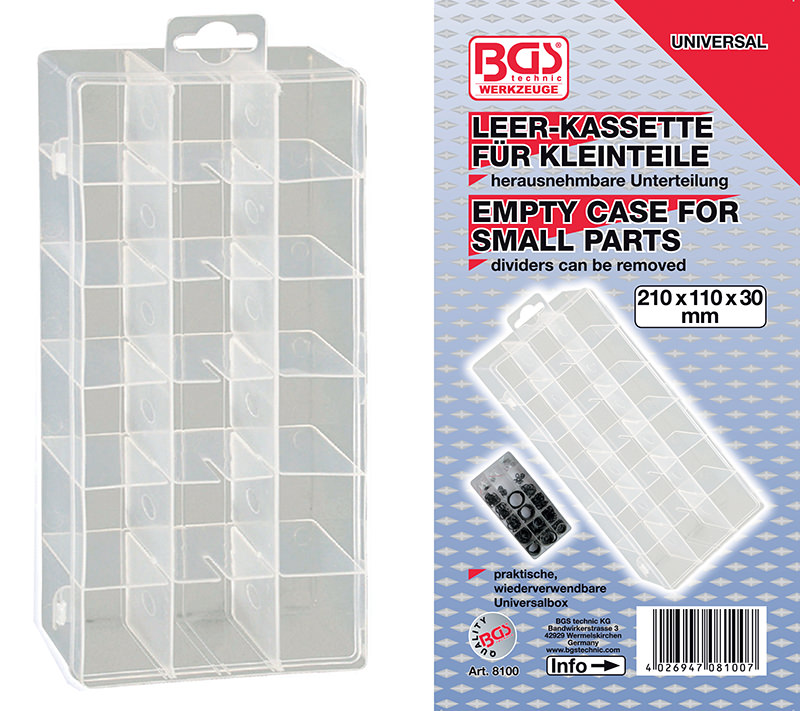 CASSETTA VUOTA PER MINUTERIA 210X110X30MM