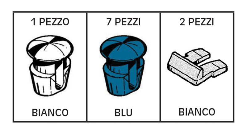KIT FISSAGGIO TARGA CENTRALE BIANCO