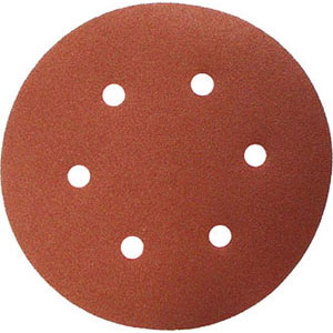 DISCHI ABRASIVI VELCRATI IN CARTA RESINATA TIPO CON 6 FORI,  MM 150.$VELOCITA' MASSIMA 10200 GIRI/MIN.