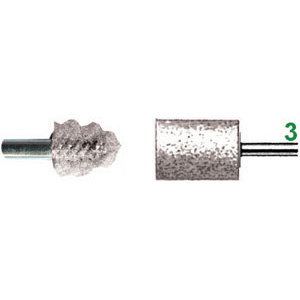 MOLE ABRASIVE ROTATIVE ATTACCO � MM 3. CORINDONE BIANCO. DUREZZA M FORMA CILINDRICA