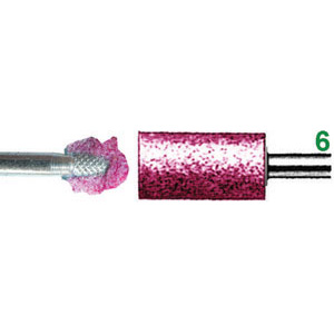 MOLE ABRASIVE ROTATIVE ATTACCO � MM 6. IN CORINDONE ROSA. DUREZZA M FORMA CILINDRICA